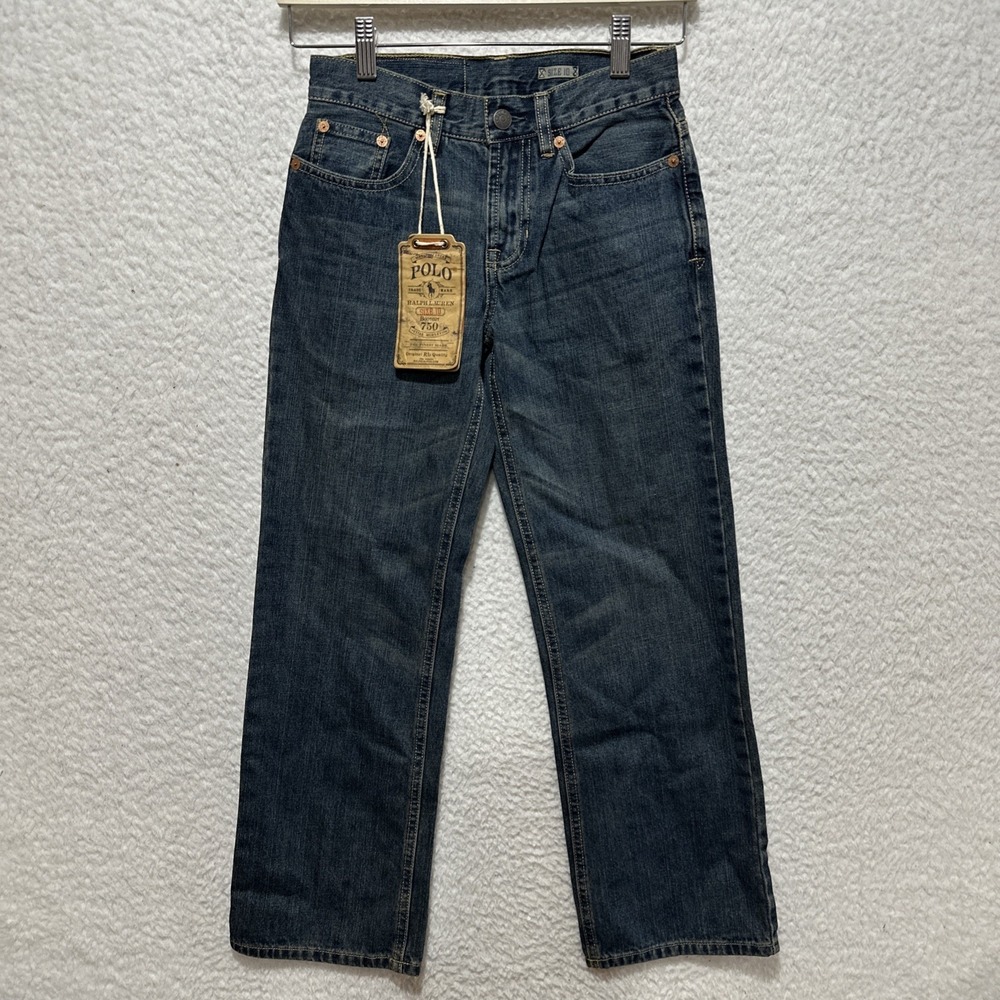 Polo Ralph Lauren Kids Size 10 Straight‎ Leg  Boot Cut 750 Denim Blue Jeans NWT